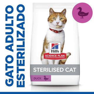 Hill's Young Adult Science Plan Sterilised Pato ração para gatos